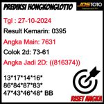 PREDIKSI TOGEL HKLOTTO JOSTOTO