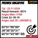 PREDIKSI TOGEL SGP JOSTOTO HARI INI 23 NOVEMBER 2024