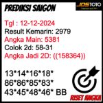 PREDIKSI TOGEL SAIGON JOSTOTO HARI INI 12 DESEMBER 2024