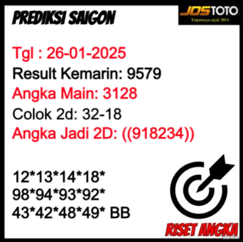 PREDIKSI TOGEL SAIGON JOSTOTO