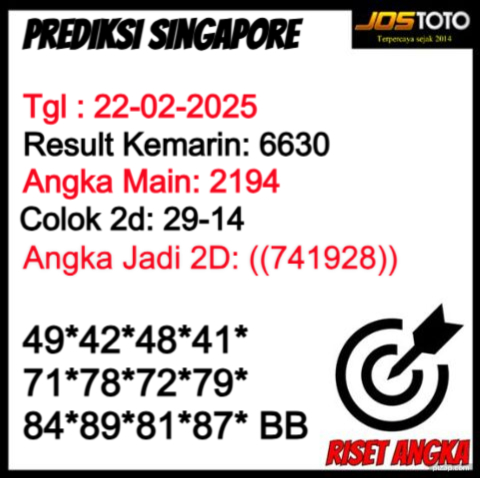 PREDIKSI TOGEL SGP JOSTOTO