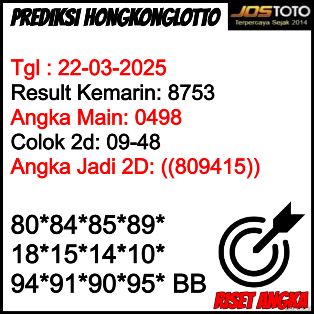 PREDIKSI TOGEL HKLOTTO JOSTOTO HARI INI 22 MARET 2025