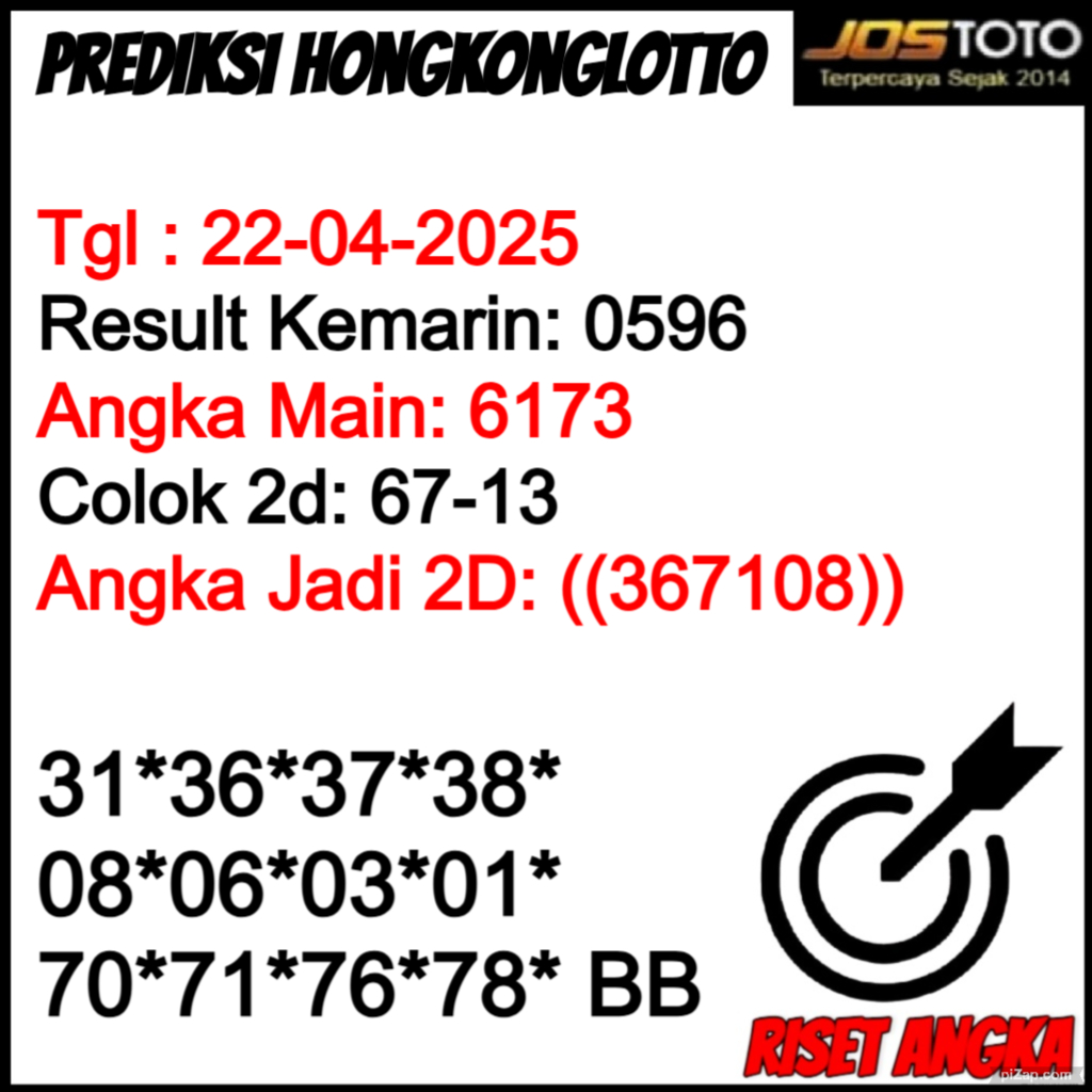 PREDIKSI TOGEL HKLOTTO JOSTOTO HARI INI 22 APRIL 2025 