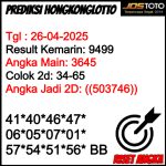 PREDIKSI TOGEL HKLOTTO JOSTOTO HARI INI 26 APRIL 2025