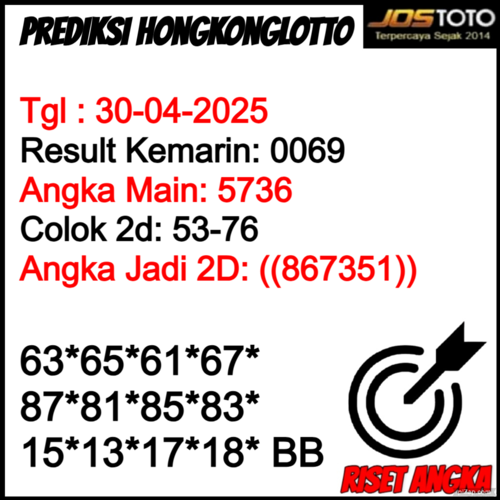 PREDIKSI TOGEL HKLOTTO JOSTOTO