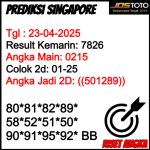 PREDIKSI TOGEL SGP JOSTOTO HARI INI 23 APRIL 2025