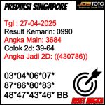 PREDIKSI TOGEL SGP JOSTOTO HARI INI 27 APRIL 2025