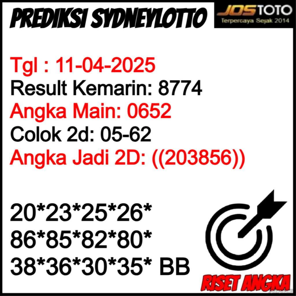 PREDIKSI TOGEL SDYLOTTO JOSTOTO HARI INI 11 APRIL 2025