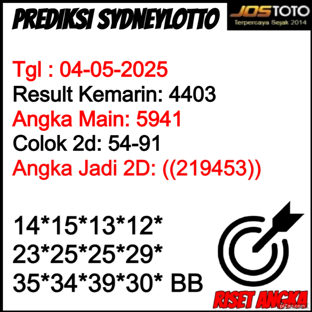 PREDIKSI TOGEL SDYLOTTO JOSTOTO