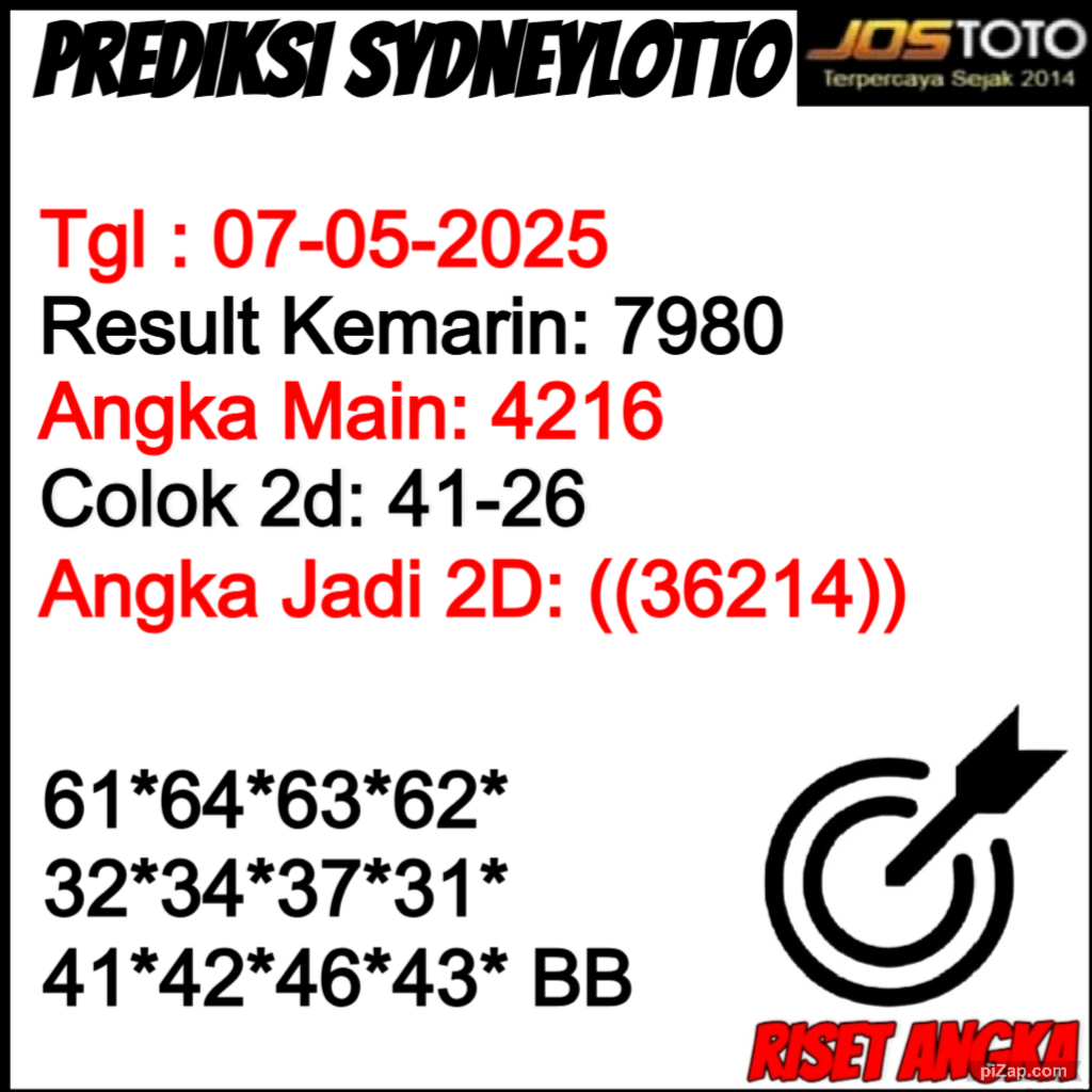 PREDIKSI TOGEL SDYLOTTO JOSTOTO