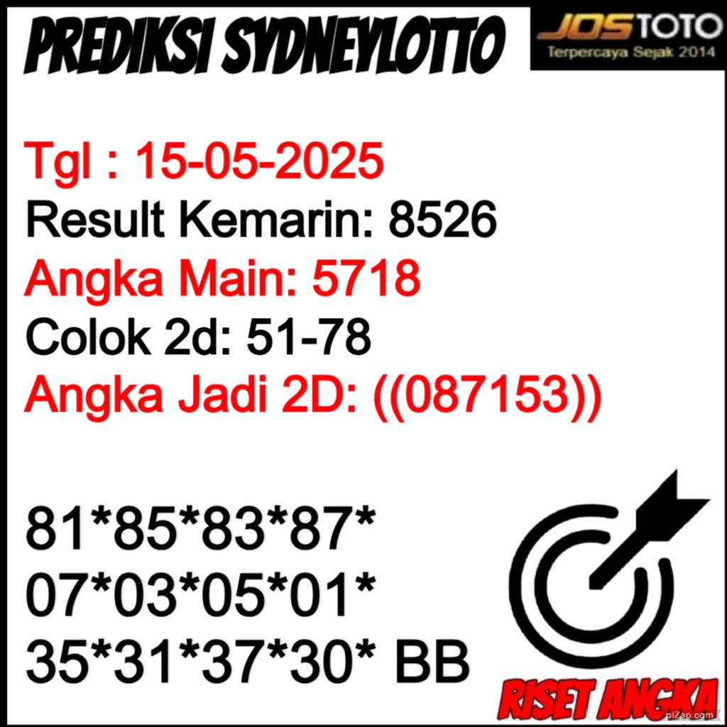 PREDIKSI TOGEL SDYLOTTO JOSTOTO