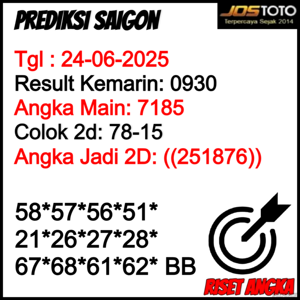 PREDIKSI TOGEL SAIGON JOSTOTO