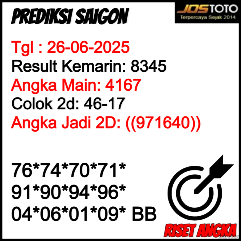 PREDIKSI TOGEL SAIGON JOSTOTO