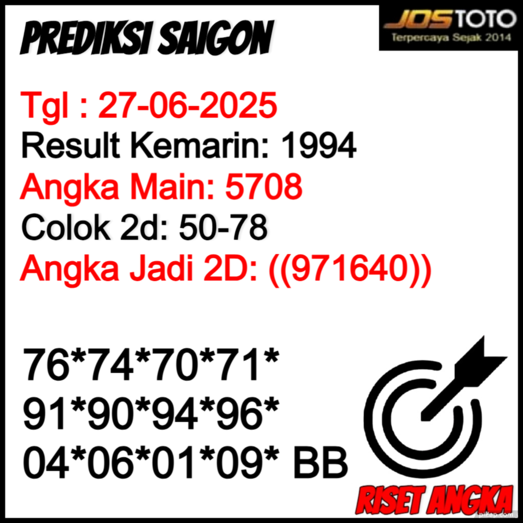 PREDIKSI TOGEL SAIGON JOSTOTO