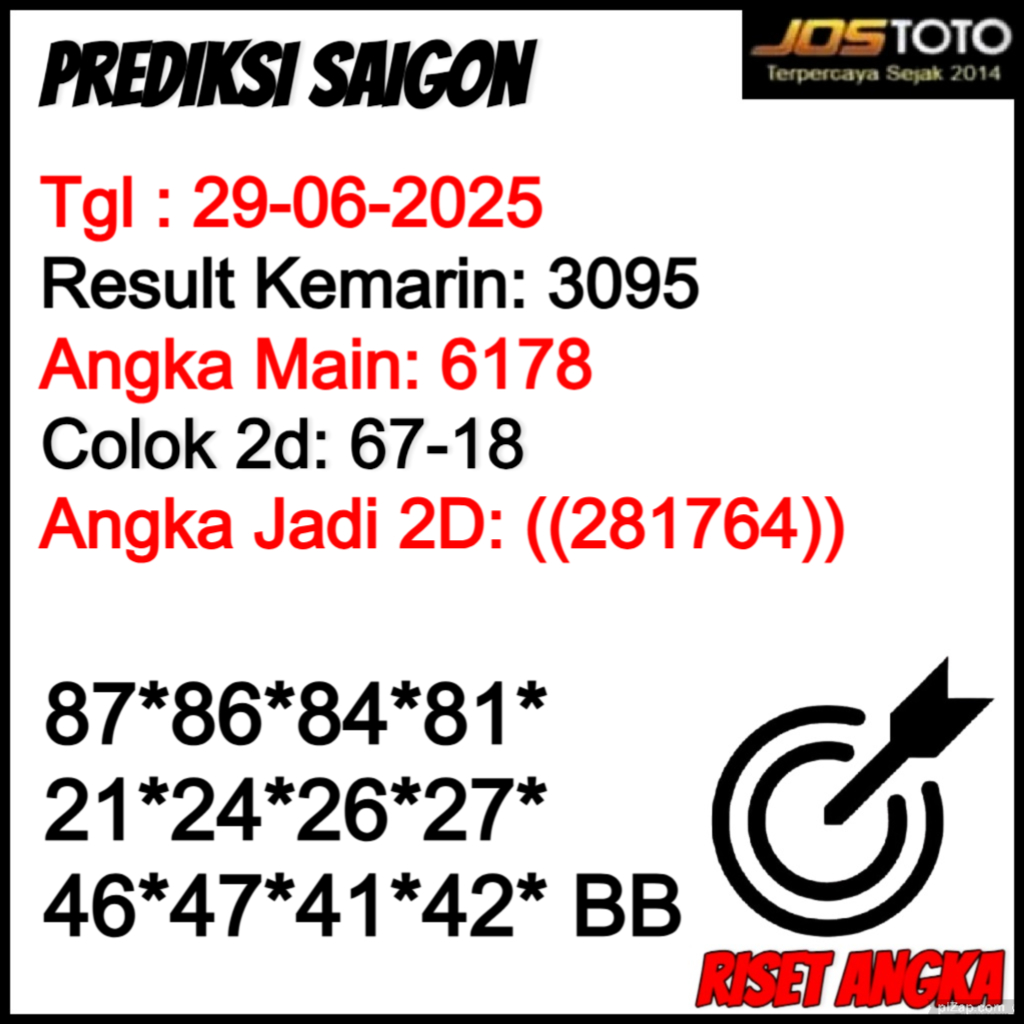 PREDIKSI TOGEL SAIGON JOSTOTO