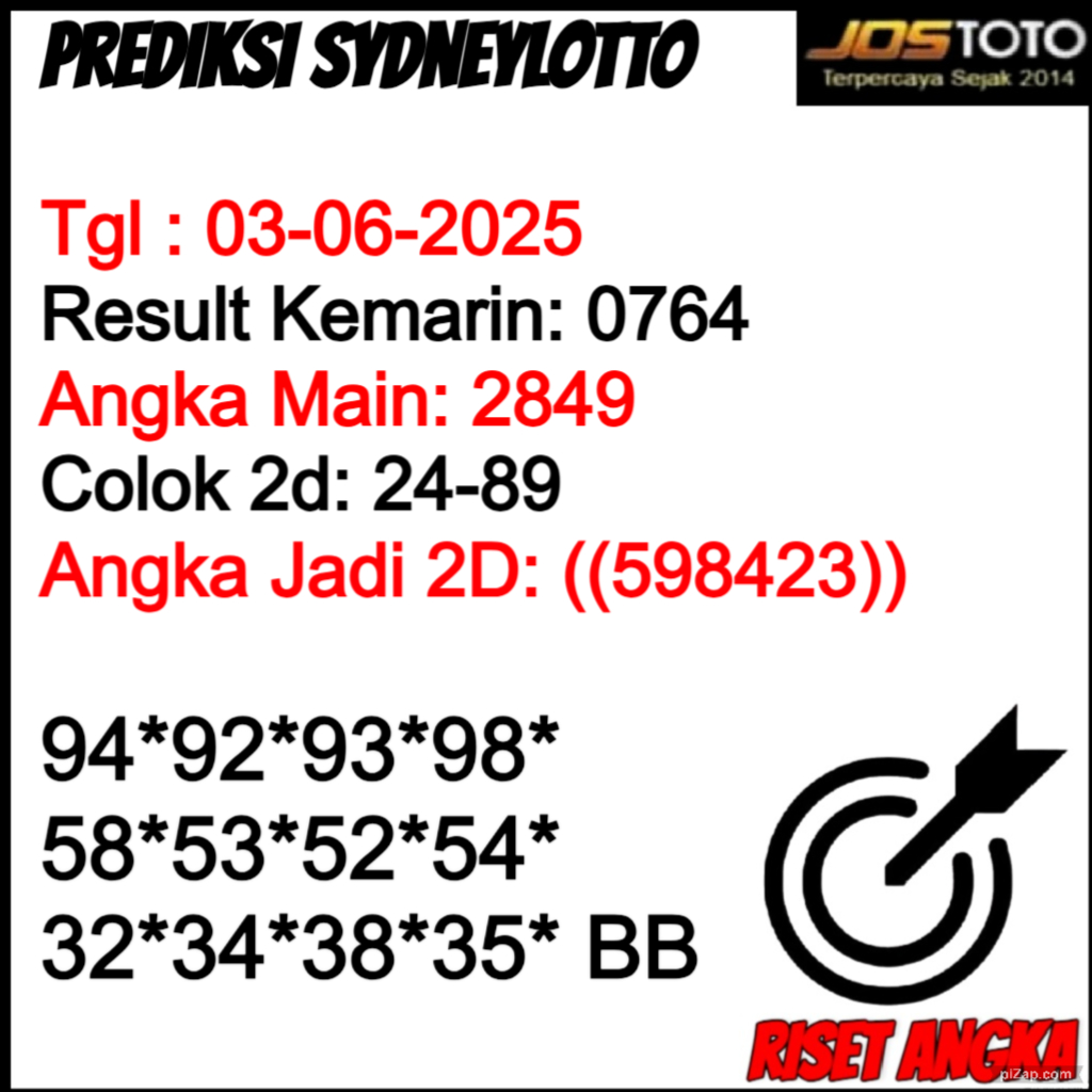 PREDIKSI TOGEL SDYLOTTO JOSTOTO 