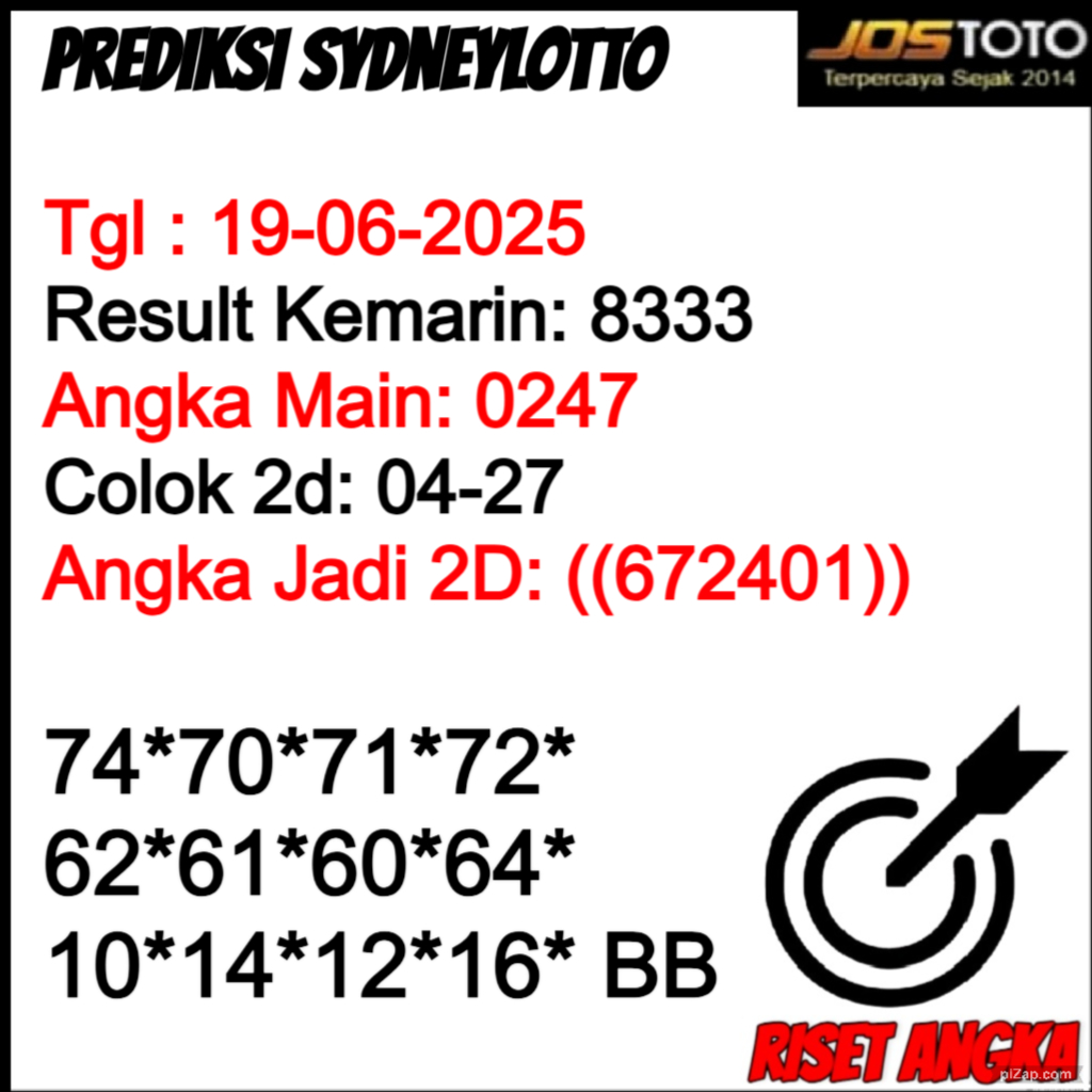PREDIKSI TOGEL SDYLOTTO JOSTOTO 