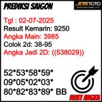 PREDIKSI TOGEL SAIGON JOSTOTO HARI INI 02 JULI 2025