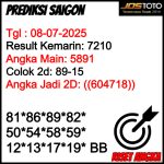 PREDIKSI TOGEL SAIGON JOSTOTO HARI INI 08 JULI 2025
