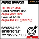 PREDIKSI TOGEL SGP JOSTOTO HARI INI 03 JULI 2025