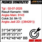 PREDIKSI TOGEL SDYLOTTO JOSTOTO HARI INI 02 JULI 2025